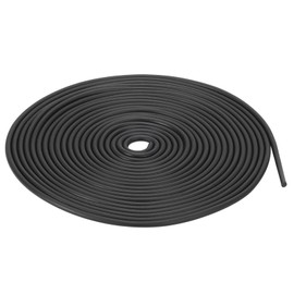 sourcing map Nitrile Rubber Round Seal Strip, 3mm(1/8") Diameter 3 Meters (9.84Ft) Long Hard Solid Rubber Weather Stripping for DIY Gasket, Industrial Equipment, and Furniture