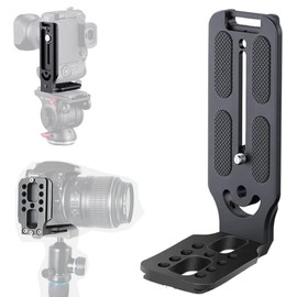 Camera L Bracket with 1/4" Screw Hole Universal DSLR Camera L Shape Bracket Vertical Horizontal Switching Tripod Quick Release Plate Compatible with DJI Osmo Ronin Zhiyun Nikon Sony DSLR Camera