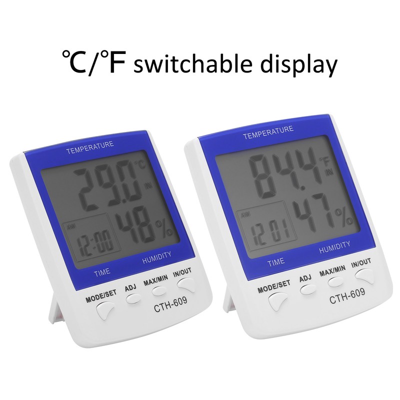 CTH‑609 Digital Thermometer Hygrometer Wall Mounted Temperature Humidity Meter for
