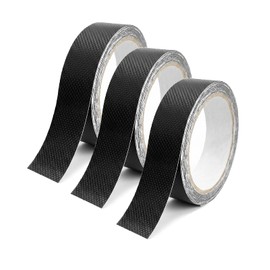 Gaahkai 3-Pack Black Rubber Grip Tape for Handles (1" x 10 Ft), Industrial Diamond Textured Anti Slip Tape, Waterproof Non-Abrasive Material for Contact Surfaces
