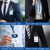 200 Pack Vertical Badge Holders, Clear Plastic ID Badge Holder