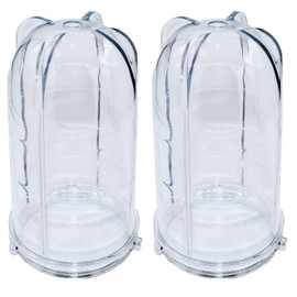 Blendin Replacement 16 Ounce Tall Jar Cups, Compatible with Magic Bullet Blender MB-1001, MB-1001B, MBR-1101, MBR-1701, MBR-1702, MBR-0301 250W Cup Diameter is 3.25" - Replacement Cup (2 Pack)