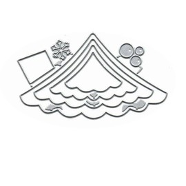 Christmas Tree Greeting Metal Die Cuts for Card Making,Christmas Snowflake Tree Card Cutting Dies Cut Stencils DIY Scrapbooking Album Decorative Embossing Paper Card Embossing Craft