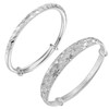 Eyixvan 2pcs 925 Sterling Silver Plated Classical Diamond Cut Adjustable