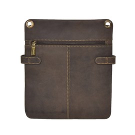 Leather Slimline Pocket Cross Body Sling Bag Oil Brown Vintage Travel Hatchet Now, Medium Case HLG841