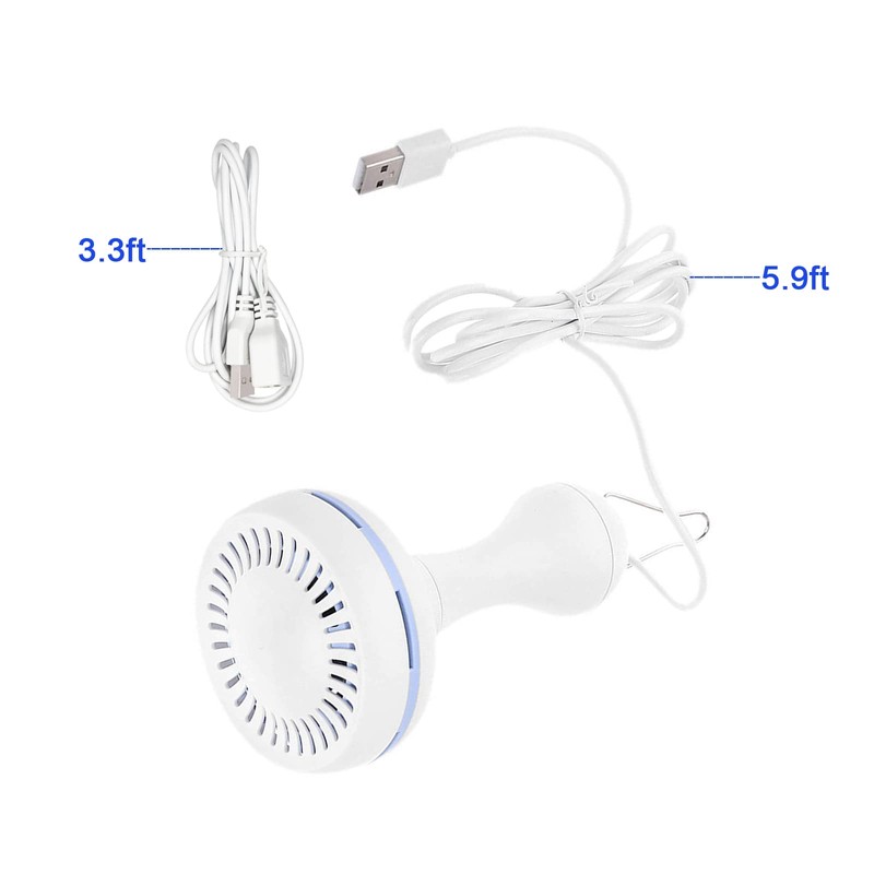 SCOOYEEES Silent USB Powered Ceiling Canopy Fan with 1m Extension