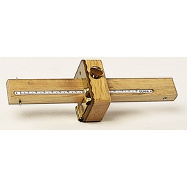 Ulmia Measuring Tool (Marking Gauge) - Precision Tool for Scribing Curved Surfaces, 2 Highly Precise and Easily Adjustable Scribing Rods with Inlaid Scale with Curve Stop - 0029K