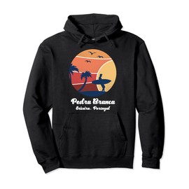 Pedra Branca Ericeira Portugal Surfing Vintage Surfer Beach Pullover Hoodie