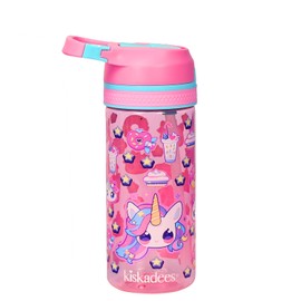 Kids Water Bottle with Straw, BPA Free, Leakproof, Easy Open, Secure Lock, Kids Water Bottle for School and Travel, Pink Unicorn Design, Unicorn Gifts for Girls, 420ml/14oz