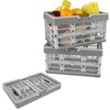 LDHHYH 3 Pack 20L Collapsible Storage Crates with Handle, Plastic