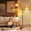 OUTON Arc Led Floor Lamp, Modern Black 3 Light Tall