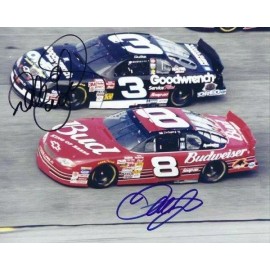 REPRINT - DALE EARNHARDT SR. & JR. Signed Vintage Glossy 8 x 10 Photo Man Cave