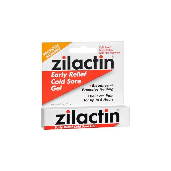 Zilactin Cold Sore Relief Gel - .25 oz (7.1 g), Pack of 6