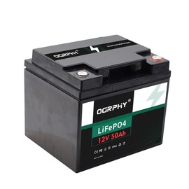 OGRPHY 12V 50Ah LiFePO4 Battery, 640Wh Grade A Cells Lithium Battery with BMS, Up to 5000+ Deep Cycles Battery for Fish Finder, Kids Scooter, Security System