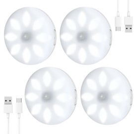 BISHKJOK LED Rechargeable Battery Lights Indoor, Stick on Light with Large Battery，Brightness Adjustable, Dimmable Touch Lights for Closet, Cabinet, Counter, Kitchen, Bedroom and Wall