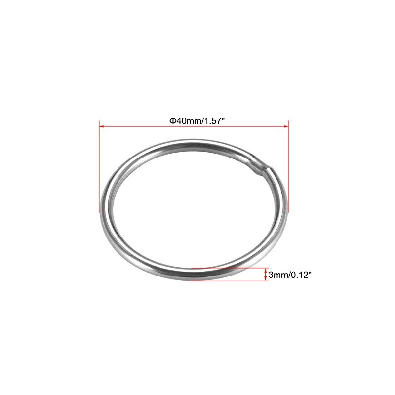 sourcing map 201 Stainless Steel O Ring 40mm(1.57") Outer Diameter