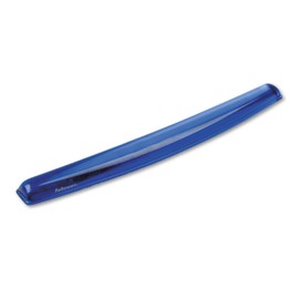 Fellowes Gel Wrist Rest - Crystals, Blue - 2.3quot; x 18.5quot; x 0.6quot; - Blue - Gel, Polyurethane, Rubber
