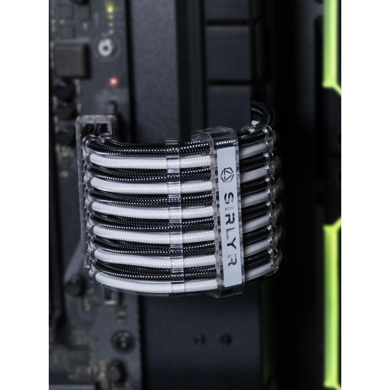 Sirlyr PSU Cable Extension,Customed Pre-Bend PC Power Supply Cable,1x 24
