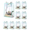 Liobelon 12 Pieces Clear Plastic Gift Bags with Handle Reusable