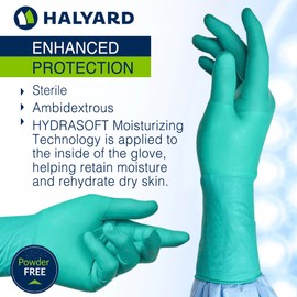 HALYARD Surgical Gloves Latex Micro Sterile Individually Wrapped Pairs Powder Free Medical Disposable Gloves, 7.5 mil, Size 5.5 XS, Teal, SGL60055 (Box of 50 Pairs - 100 Total)