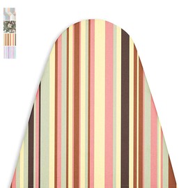 Encasa Homes Funda para Tabla de Planchar Línea de Lujo con Acolchado Extra Grueso (Se Ajusta a Las Tablas estándar de Grandes de 122 x 38 cm) Multistripe - para el hogar y el Hotel