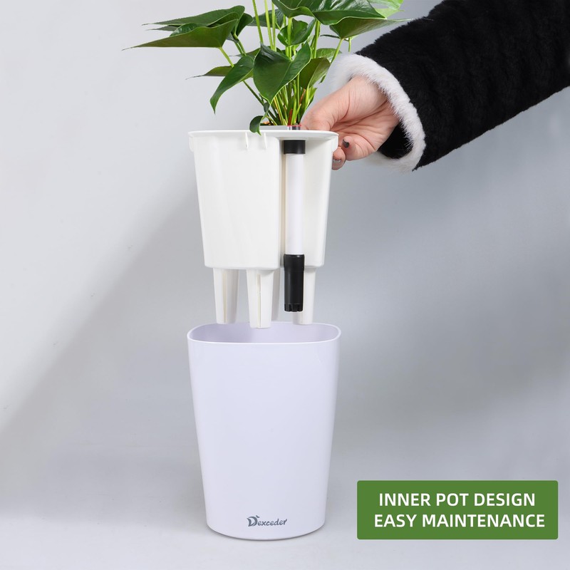 Dexceder 6x7 Self Watering Planter Indoor Outdoor, High Gloss Table