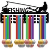 CREATCABIN Fishing Medal Holder Display Medal Hanger Rack Metal Hooks