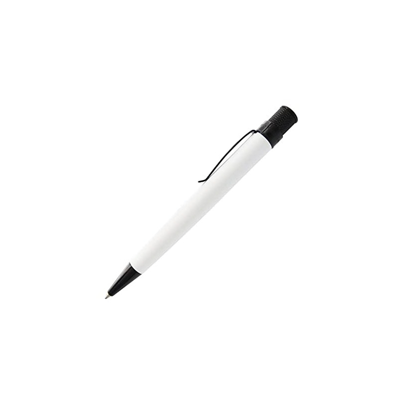 Retro 51, Tornado Twist-Top Rollerball pen, Chaplin White with Black