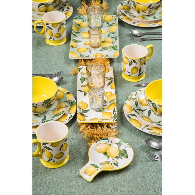 Bico Lemon Dreams Ceramic Spoon Rest, House Warming Gift, Dishwasher