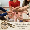 Wavwavw 10 Pcs Christian Keychain Bulk Bible Verse Keychain Rooted