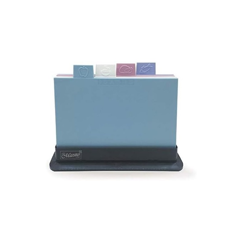 Coloured Chopping Board Set Non-Slip Set of 4 Colour-Coded Chopping
