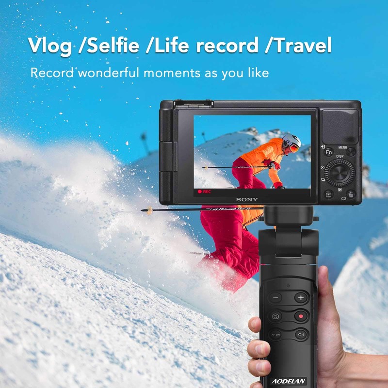 AODELAN Camera Bluetooth Handle Tripod with Remote Control for Selfies