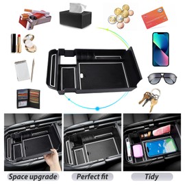 SKTU for 2020 2021 2022 2023 2024 2025 Mazda CX-30 Center Console Organizer 2023 2024 2025 CX30 Accessories Tray 2024 2025 CX30 Armrest Secondary Storage Box with Coin and Glass Holder(White)