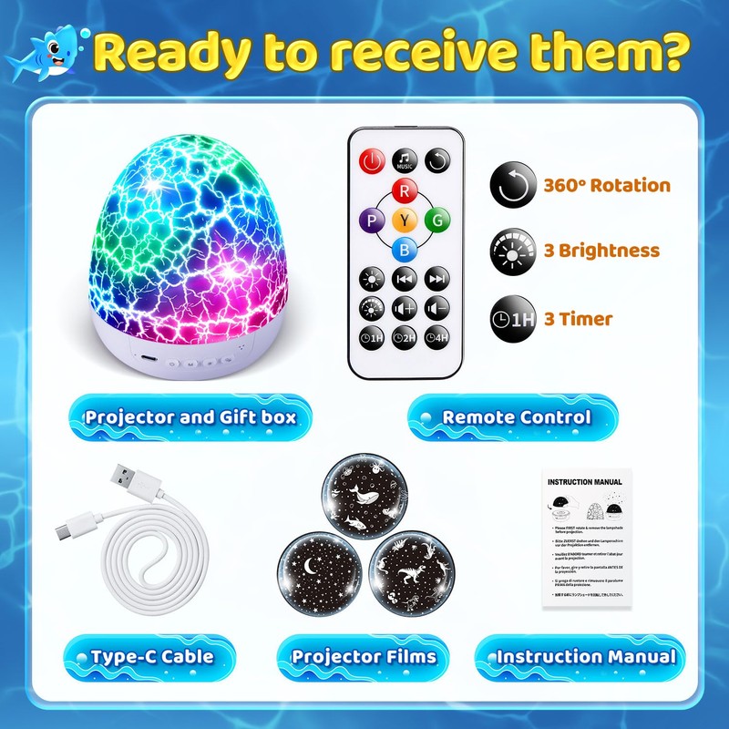 Baby Sound Machine Night Light Projector | 15 Sleeping Sounds