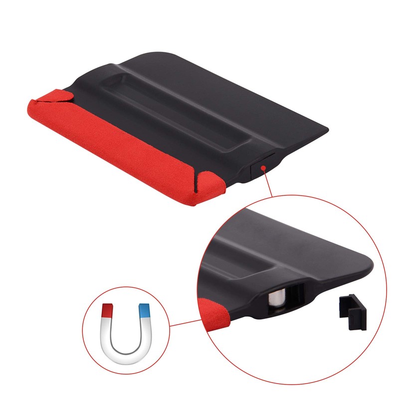 Winjun Professional Magnetic Squeegee Felt Squeegee with Micro Fine Buffer