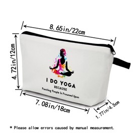 YULUENZE Yoga Gifts I Do Yoga Makeup Bag Travel Toiletry Organizer Zipper Pouch Birthday Christmas Gift Cosmetic Bag for Women Yoga Lovers Yoga Teachers Friends Sisters