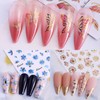 6 Sheets Butterfly Nail Art Sticker 3D Self-Adhesive Pink Gold