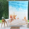 Beautiful Beach Scenery Shower Curtain Waterproof Mildew Proof Print Bath