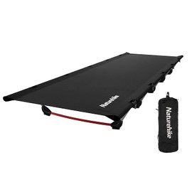 Naturehike GreenWild Camping Cot, Ultralight Folding Backpacking Cot, Supports 330lbs, Portable Camping Bed for Adults for Camping Hiking Travel Home, Black