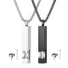 Vanski 2 Pcs Urn Necklaces for Ashes, Vertical Bar Cremation
