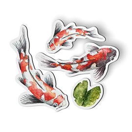 Koi Pond Fish Pretty Set - Magnets for Car Locker Refrigerator