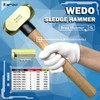 WEDO Brass Sledge Hammer 5lb, Club Hammer with Wooden Handle,