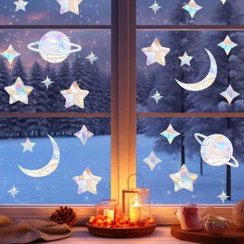 Prism Suncatcher Window, Suncatcher Stickers, Pack of 33 Prism Window Decals, PVC Anti-Collision Stickers, Bird Protection, Rainbow Window Film, Circular Suncatcher Sticker, Decoration