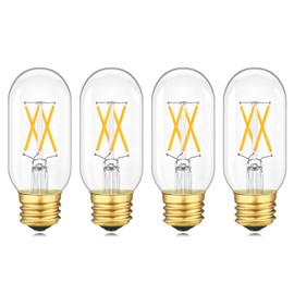 LUMILECT T45 E26 LED Bulb Dimmable 40W Equivalent E26 Bulb 4 Watt Warm White 2700K E26 Edison Bulb AC120V 400lm Tubular Clear T14 LED Light Bulbs for Pendant, Sputnik,Vanity,Wall sconces, 4 Pack