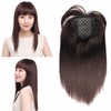 LesafeV Silk Base 16 inch Synthetic Topper with Neat Bangs