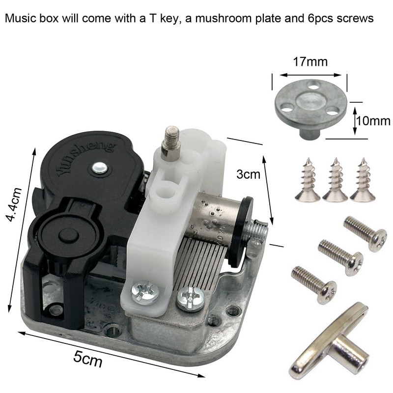 Pursuestar Fur Elise Wind Up Music Box with Rotating Mushroom