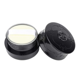 Empty Loose Powder, Powder Puff Container Vintage Rose Empty Makeup Loose Powder Dispenser Box Cosmetic Case With Powder Puff Black (Black) Powder Puff And Container