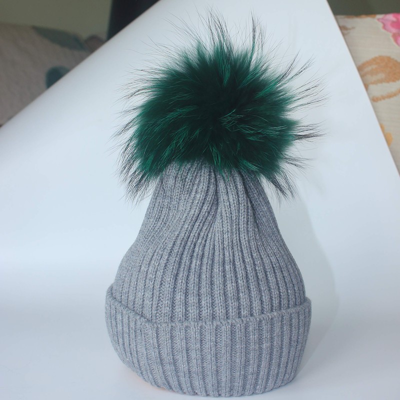 Chunxiao DIY Raccoon Fur Pom Pom Ball with Press Snap