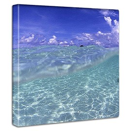 海 空 アートパネル 30cm × 30cm 日本製 ポスター おしゃれ インテリア 模様替え リビング 内装 ブルー 自然 写真 ファブリックパネル kus-0002