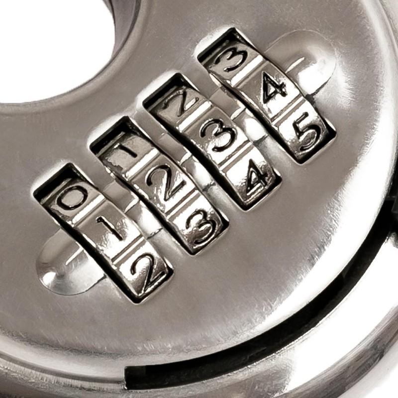 HMF 3502-09 Discus Padlock, 4 Digits Combination Lock, Outdoor, 7